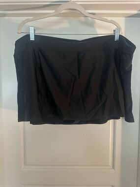Basic Editions Black Swim Skirt Cover-Up with Built-In Bottoms